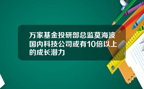 万家基金投研部总监莫海波国内科技公司或有10倍以上的成长潜力