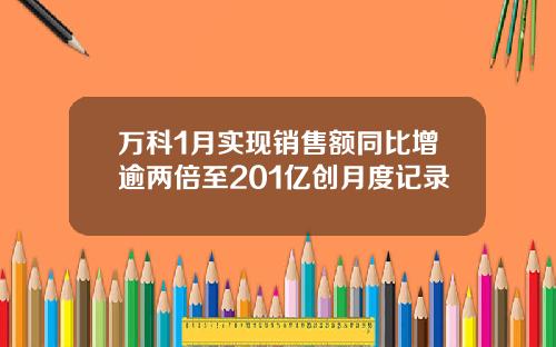 万科1月实现销售额同比增逾两倍至201亿创月度记录