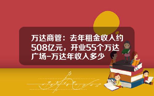 万达商管：去年租金收入约508亿元，开业55个万达广场-万达年收入多少