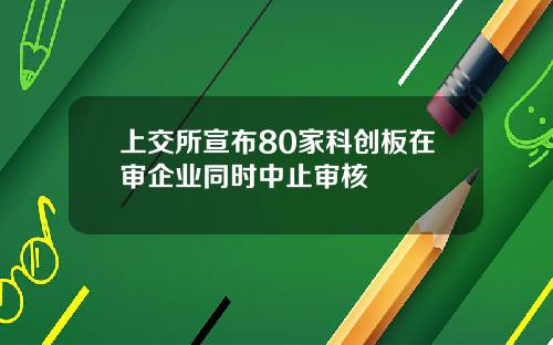 上交所宣布80家科创板在审企业同时中止审核