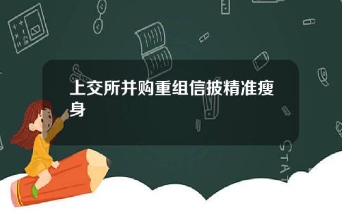 上交所并购重组信披精准瘦身