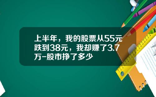 上半年，我的股票从55元跌到38元，我却赚了3.7万-股市挣了多少