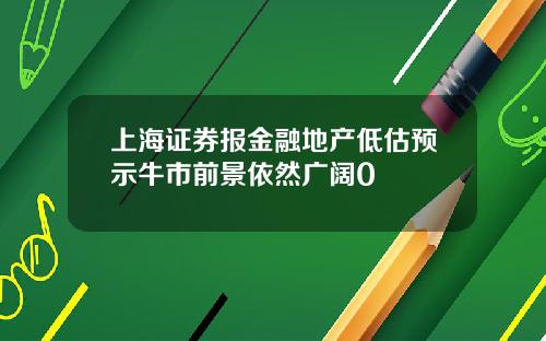 上海证券报金融地产低估预示牛市前景依然广阔0