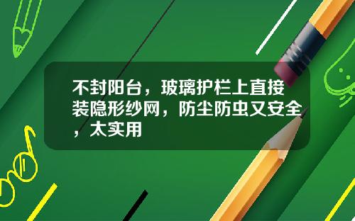 不封阳台，玻璃护栏上直接装隐形纱网，防尘防虫又安全，太实用