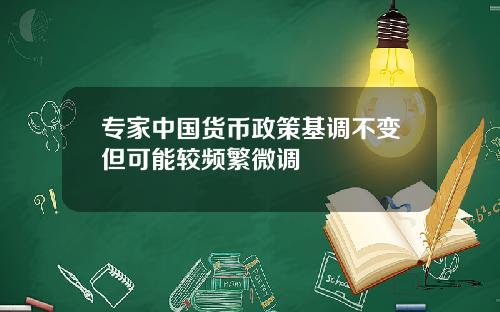 专家中国货币政策基调不变但可能较频繁微调