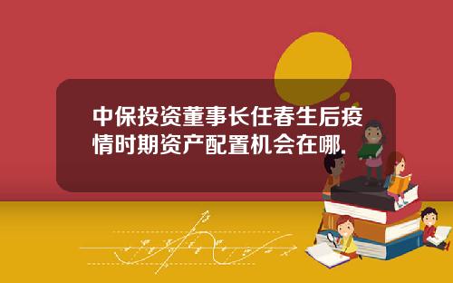 中保投资董事长任春生后疫情时期资产配置机会在哪.