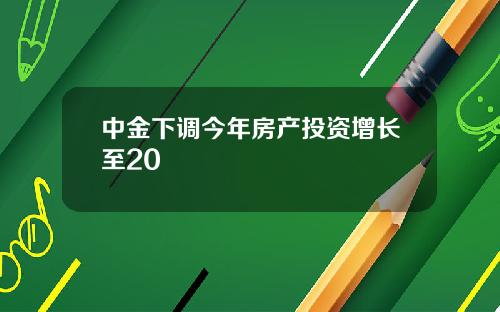 中金下调今年房产投资增长至20