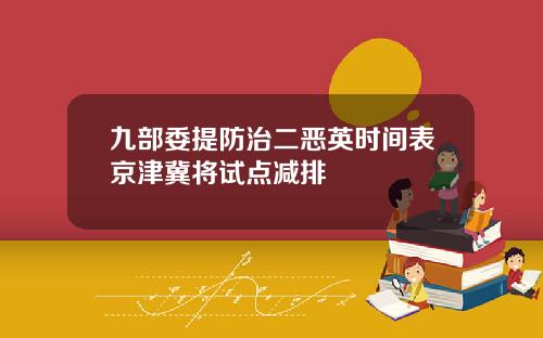 九部委提防治二恶英时间表京津冀将试点减排