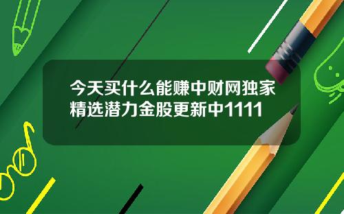 今天买什么能赚中财网独家精选潜力金股更新中1111