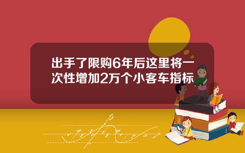 出手了限购6年后这里将一次性增加2万个小客车指标