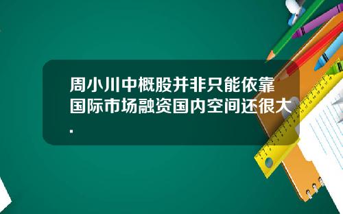 周小川中概股并非只能依靠国际市场融资国内空间还很大.