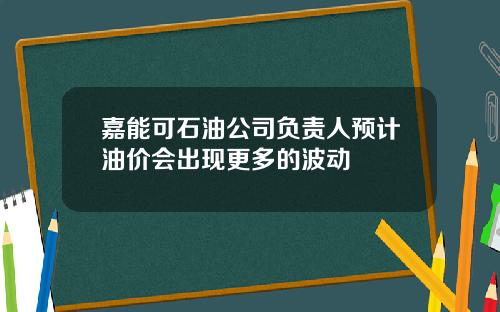 嘉能可石油公司负责人预计油价会出现更多的波动