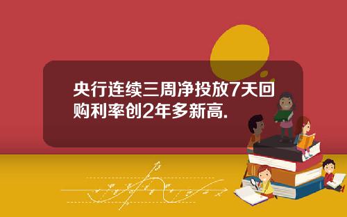 央行连续三周净投放7天回购利率创2年多新高.