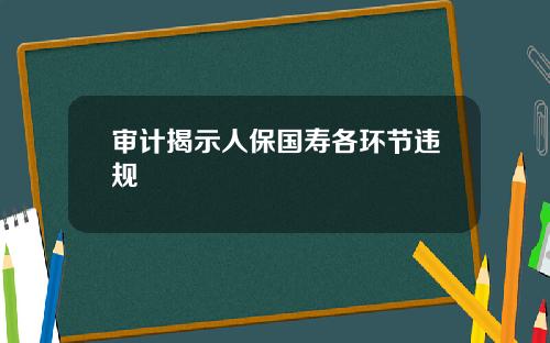 审计揭示人保国寿各环节违规