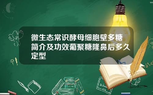 微生态常识酵母细胞壁多糖简介及功效葡聚糖隆鼻后多久定型