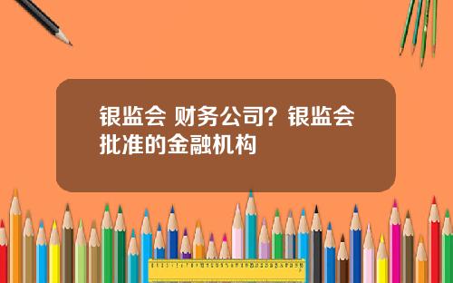 银监会 财务公司？银监会批准的金融机构