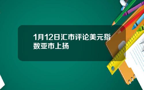 1月12日汇市评论美元指数亚市上扬