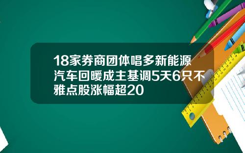 18家券商团体唱多新能源汽车回暖成主基调5天6只不雅点股涨幅超20