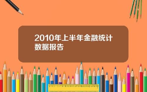 2010年上半年金融统计数据报告