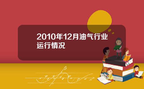 2010年12月油气行业运行情况