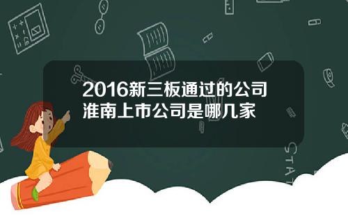 2016新三板通过的公司淮南上市公司是哪几家