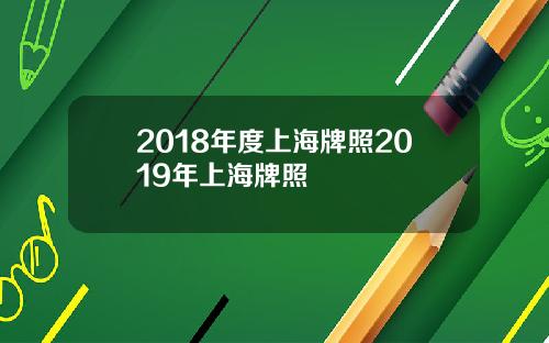 2018年度上海牌照2019年上海牌照