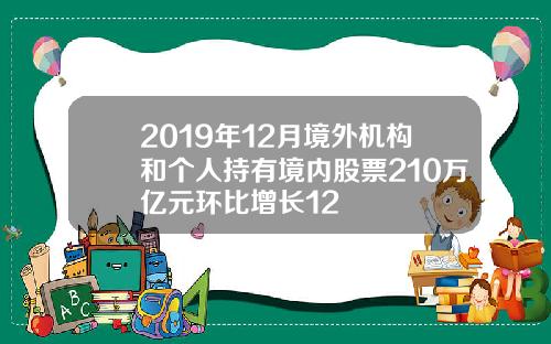 2019年12月境外机构和个人持有境内股票210万亿元环比增长12