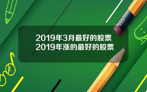 2019年3月最好的股票2019年涨的最好的股票