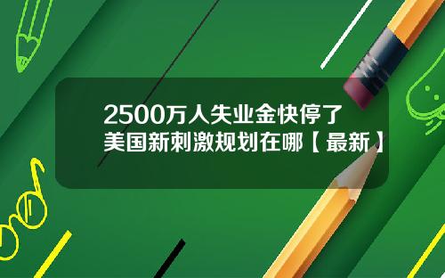 2500万人失业金快停了美国新刺激规划在哪【最新】