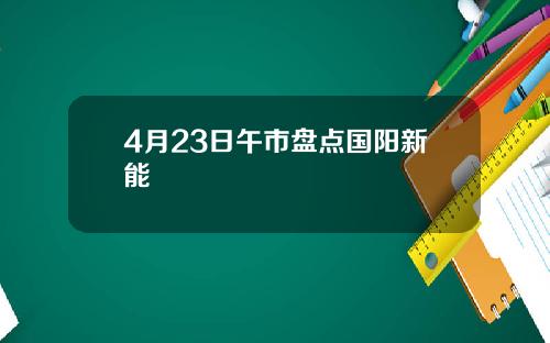 4月23日午市盘点国阳新能