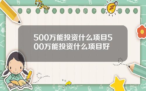 500万能投资什么项目500万能投资什么项目好