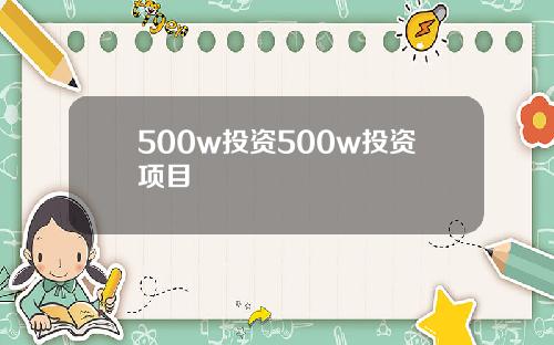 500w投资500w投资项目