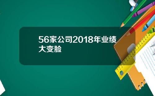 56家公司2018年业绩大变脸