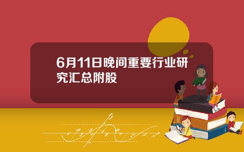 6月11日晚间重要行业研究汇总附股