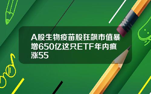 A股生物疫苗股狂飙市值暴增650亿这只ETF年内疯涨55