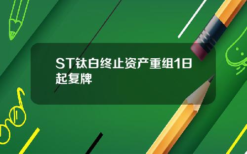 ST钛白终止资产重组1日起复牌