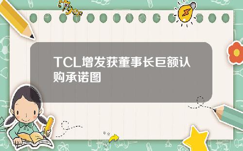 TCL增发获董事长巨额认购承诺图