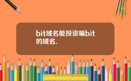 bit域名能投资嘛bit的域名.