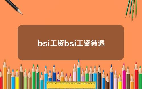 bsi工资bsi工资待遇