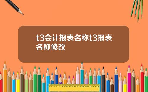 t3会计报表名称t3报表名称修改