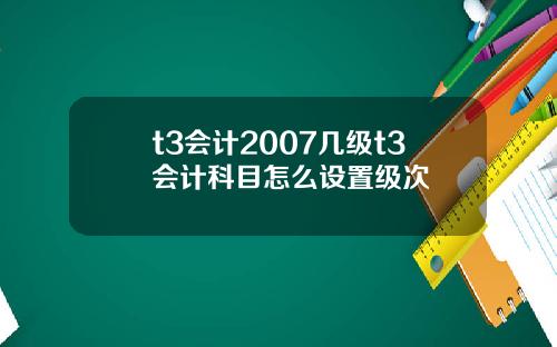 t3会计2007几级t3会计科目怎么设置级次