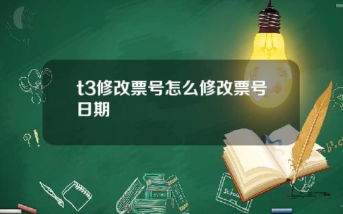 t3修改票号怎么修改票号日期