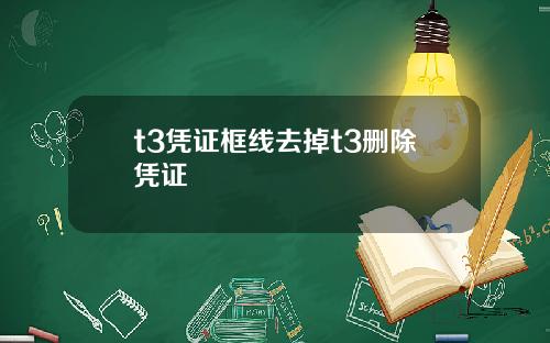 t3凭证框线去掉t3删除凭证