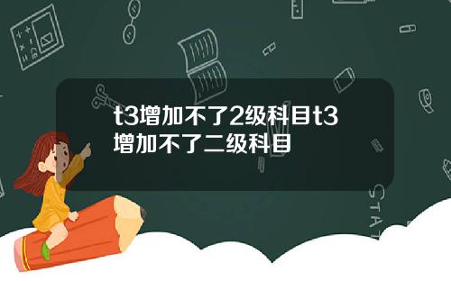 t3增加不了2级科目t3增加不了二级科目