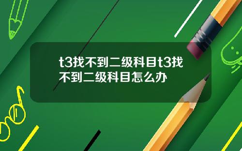 t3找不到二级科目t3找不到二级科目怎么办