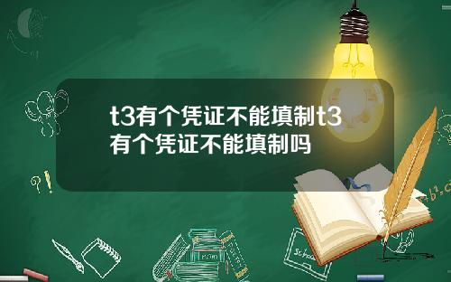 t3有个凭证不能填制t3有个凭证不能填制吗