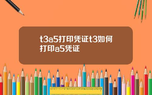 t3a5打印凭证t3如何打印a5凭证