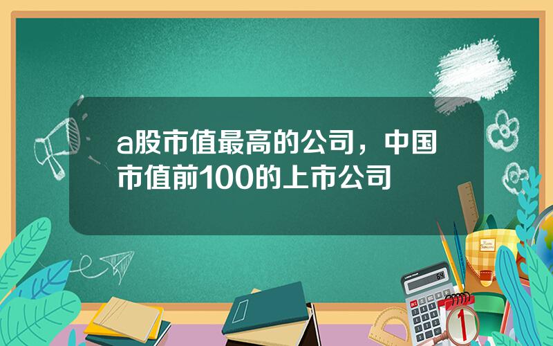 a股市值最高的公司，中国市值前100的上市公司