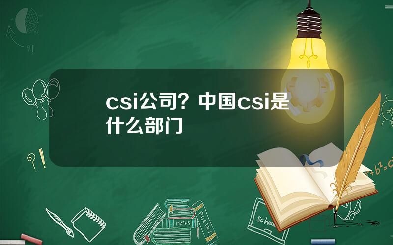 csi公司？中国csi是什么部门