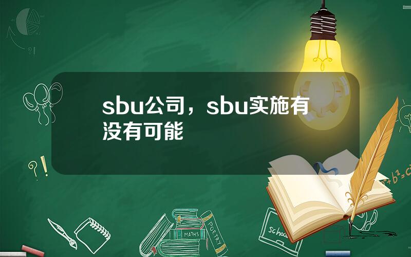 sbu公司，sbu实施有没有可能